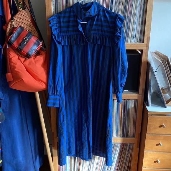 Clare V blue striped dress size S - Picture 3 of 9